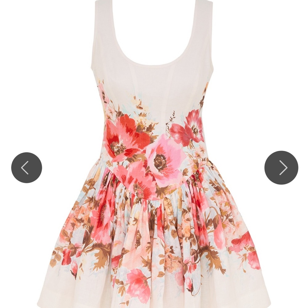 Zimmermann Floral Mini Dress in Pink and Red Sz 1 Nwt - Picture 3 of 7
